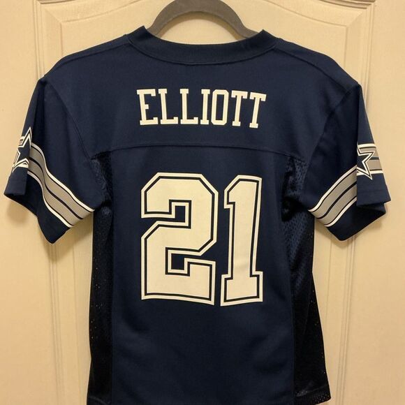 Ezekiel Elliott Navy Blue Dallas Cowboys Jersey Youth Small - Picture 2 of 4